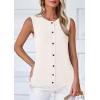 imagePRETTYGARDEN Sweater Vest Women 2025 Spring Summer Casual Lightweight Knit Sleeveless Button Down Tank Tops Trendy ClothesWhite