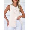 imagePRETTYGARDEN Sweater Vest Women 2025 Spring Summer Casual Lightweight Knit Sleeveless Button Down Tank Tops Trendy ClothesWhite