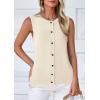 imagePRETTYGARDEN Sweater Vest Women 2025 Spring Summer Casual Lightweight Knit Sleeveless Button Down Tank Tops Trendy ClothesYellow Apricot