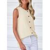 imagePRETTYGARDEN Sweater Vest Women 2025 Spring Summer Casual Lightweight Knit Sleeveless Button Down Tank Tops Trendy ClothesYellow Apricot