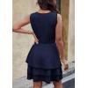 imagePRETTYGARDEN Womens 2025 Summer Sundresses Casual Elegant Sleeveless Flowy Tiered Ruffle A Line Mini Homecoming Party DressNavy