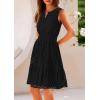 imagePRETTYGARDEN Womens Summer Dresses 2025 Sleeveless V Neck Eyelet Hollow Out Swing A Line Beach Vacation Sun DressBlack