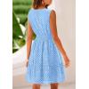 imagePRETTYGARDEN Womens Summer Dresses 2025 Sleeveless V Neck Eyelet Hollow Out Swing A Line Beach Vacation Sun DressLight Blue
