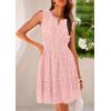 imagePRETTYGARDEN Womens Summer Dresses 2025 Sleeveless V Neck Eyelet Hollow Out Swing A Line Beach Vacation Sun DressPink