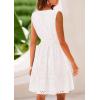 imagePRETTYGARDEN Womens Summer Dresses 2025 Sleeveless V Neck Eyelet Hollow Out Swing A Line Beach Vacation Sun DressWhite