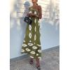 imagePRETTYGARDEN Womens Summer One Shoulder Maxi Dresses Printed Flowy Boho Beach Vacation Long SundressArmy Green White Floral