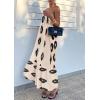 imagePRETTYGARDEN Womens Summer One Shoulder Maxi Dresses Printed Flowy Boho Beach Vacation Long SundressBeige Black Floral