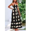 imagePRETTYGARDEN Womens Summer One Shoulder Maxi Dresses Printed Flowy Boho Beach Vacation Long SundressBlack Apricot Floral