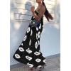 imagePRETTYGARDEN Womens Summer One Shoulder Maxi Dresses Printed Flowy Boho Beach Vacation Long SundressBlack White Floral