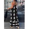imagePRETTYGARDEN Womens Summer One Shoulder Maxi Dresses Printed Flowy Boho Beach Vacation Long SundressBlack White Floral