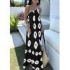 imagePRETTYGARDEN Womens Summer One Shoulder Maxi Dresses Printed Flowy Boho Beach Vacation Long SundressBlack White Floral