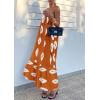 imagePRETTYGARDEN Womens Summer One Shoulder Maxi Dresses Printed Flowy Boho Beach Vacation Long SundressBrick Red White Floral