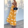 imagePRETTYGARDEN Womens Summer One Shoulder Maxi Dresses Printed Flowy Boho Beach Vacation Long SundressTurmeric White Floral