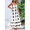 imagePRETTYGARDEN Womens Summer One Shoulder Maxi Dresses Printed Flowy Boho Beach Vacation Long SundressWhite Black Floral