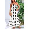 imagePRETTYGARDEN Womens Summer One Shoulder Maxi Dresses Printed Flowy Boho Beach Vacation Long SundressWhite Black Floral