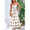 imagePRETTYGARDEN Womens Summer One Shoulder Maxi Dresses Printed Flowy Boho Beach Vacation Long SundressWhite Khaki Floral