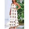 imagePRETTYGARDEN Womens Summer One Shoulder Maxi Dresses Printed Flowy Boho Beach Vacation Long SundressWhite Khaki Floral