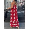 imagePRETTYGARDEN Womens Summer One Shoulder Maxi Dresses Printed Flowy Boho Beach Vacation Long SundressWine Red White Floral