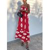 imagePRETTYGARDEN Womens Summer One Shoulder Maxi Dresses Printed Flowy Boho Beach Vacation Long SundressWine Red White Floral