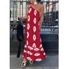 imagePRETTYGARDEN Womens Summer One Shoulder Maxi Dresses Printed Flowy Boho Beach Vacation Long SundressWine Red White Floral