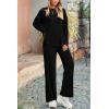 imagePRETTYGARDEN Womens Two Piece Lounge Sets Matching Long Sleeve Shirts Wide Leg Pants Tracksuits Travel Outfits Fall ClothesBlack