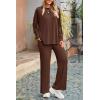 imagePRETTYGARDEN Womens Two Piece Lounge Sets Matching Long Sleeve Shirts Wide Leg Pants Tracksuits Travel Outfits Fall ClothesLight Coffee