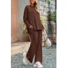 imagePRETTYGARDEN Womens Two Piece Lounge Sets Matching Long Sleeve Shirts Wide Leg Pants Tracksuits Travel Outfits Fall ClothesLight Coffee