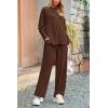 imagePRETTYGARDEN Womens Two Piece Lounge Sets Matching Long Sleeve Shirts Wide Leg Pants Tracksuits Travel Outfits Fall ClothesLight Coffee