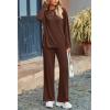imagePRETTYGARDEN Womens Two Piece Lounge Sets Matching Long Sleeve Shirts Wide Leg Pants Tracksuits Travel Outfits Fall ClothesLight Coffee