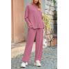 imagePRETTYGARDEN Womens Two Piece Lounge Sets Matching Long Sleeve Shirts Wide Leg Pants Tracksuits Travel Outfits Fall ClothesPink