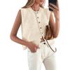 imagePRETTYGARDEN Sweater Vest Women 2025 Spring Summer Casual Lightweight Knit Sleeveless Button Down Tank Tops Trendy ClothesYellow Apricot