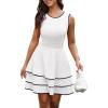 imagePRETTYGARDEN Womens 2025 Summer Sundresses Casual Elegant Sleeveless Flowy Tiered Ruffle A Line Mini Homecoming Party DressWhite