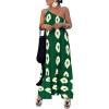 imagePRETTYGARDEN Womens Summer One Shoulder Maxi Dresses Printed Flowy Boho Beach Vacation Long SundressDark Green Apricot Floral