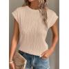 imagePRETTYGARDEN Blouses for Women Dressy Casual 2025 Spring Summer Business Office Tops Cap Sleeve Textured Cute Work ShirtApricot