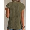 imagePRETTYGARDEN Blouses for Women Dressy Casual 2025 Spring Summer Business Office Tops Cap Sleeve Textured Cute Work ShirtArmy Green