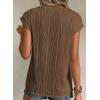 imagePRETTYGARDEN Blouses for Women Dressy Casual 2025 Spring Summer Business Office Tops Cap Sleeve Textured Cute Work ShirtCoffee