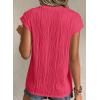 imagePRETTYGARDEN Blouses for Women Dressy Casual 2025 Spring Summer Business Office Tops Cap Sleeve Textured Cute Work ShirtRed