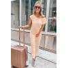 imagePRETTYGARDEN Jumpsuits for Women 2025 Summer Dressy Off Shoulder Romper Spring Vacation Travel Lounge Outfits ClothesBeige
