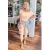 imagePRETTYGARDEN Jumpsuits for Women 2025 Summer Dressy Off Shoulder Romper Spring Vacation Travel Lounge Outfits ClothesBeige