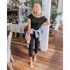 imagePRETTYGARDEN Jumpsuits for Women 2025 Summer Dressy Off Shoulder Romper Spring Vacation Travel Lounge Outfits ClothesBlack