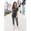 imagePRETTYGARDEN Jumpsuits for Women 2025 Summer Dressy Off Shoulder Romper Spring Vacation Travel Lounge Outfits ClothesDark Grey