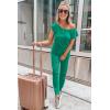 imagePRETTYGARDEN Jumpsuits for Women 2025 Summer Dressy Off Shoulder Romper Spring Vacation Travel Lounge Outfits ClothesGrass Green