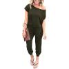 imagePRETTYGARDEN Jumpsuits for Women 2025 Summer Dressy Off Shoulder Romper Spring Vacation Travel Lounge Outfits ClothesGreen