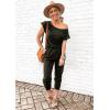 imagePRETTYGARDEN Jumpsuits for Women 2025 Summer Dressy Off Shoulder Romper Spring Vacation Travel Lounge Outfits ClothesGreen