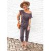 imagePRETTYGARDEN Jumpsuits for Women 2025 Summer Dressy Off Shoulder Romper Spring Vacation Travel Lounge Outfits ClothesGrey