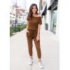 imagePRETTYGARDEN Jumpsuits for Women 2025 Summer Dressy Off Shoulder Romper Spring Vacation Travel Lounge Outfits ClothesLight Brown