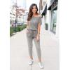 imagePRETTYGARDEN Jumpsuits for Women 2025 Summer Dressy Off Shoulder Romper Spring Vacation Travel Lounge Outfits ClothesLight Grey