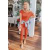 imagePRETTYGARDEN Jumpsuits for Women 2025 Summer Dressy Off Shoulder Romper Spring Vacation Travel Lounge Outfits ClothesOrange Red
