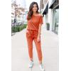 imagePRETTYGARDEN Jumpsuits for Women 2025 Summer Dressy Off Shoulder Romper Spring Vacation Travel Lounge Outfits ClothesOrange Red