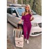 imagePRETTYGARDEN Jumpsuits for Women 2025 Summer Dressy Off Shoulder Romper Spring Vacation Travel Lounge Outfits ClothesPurple